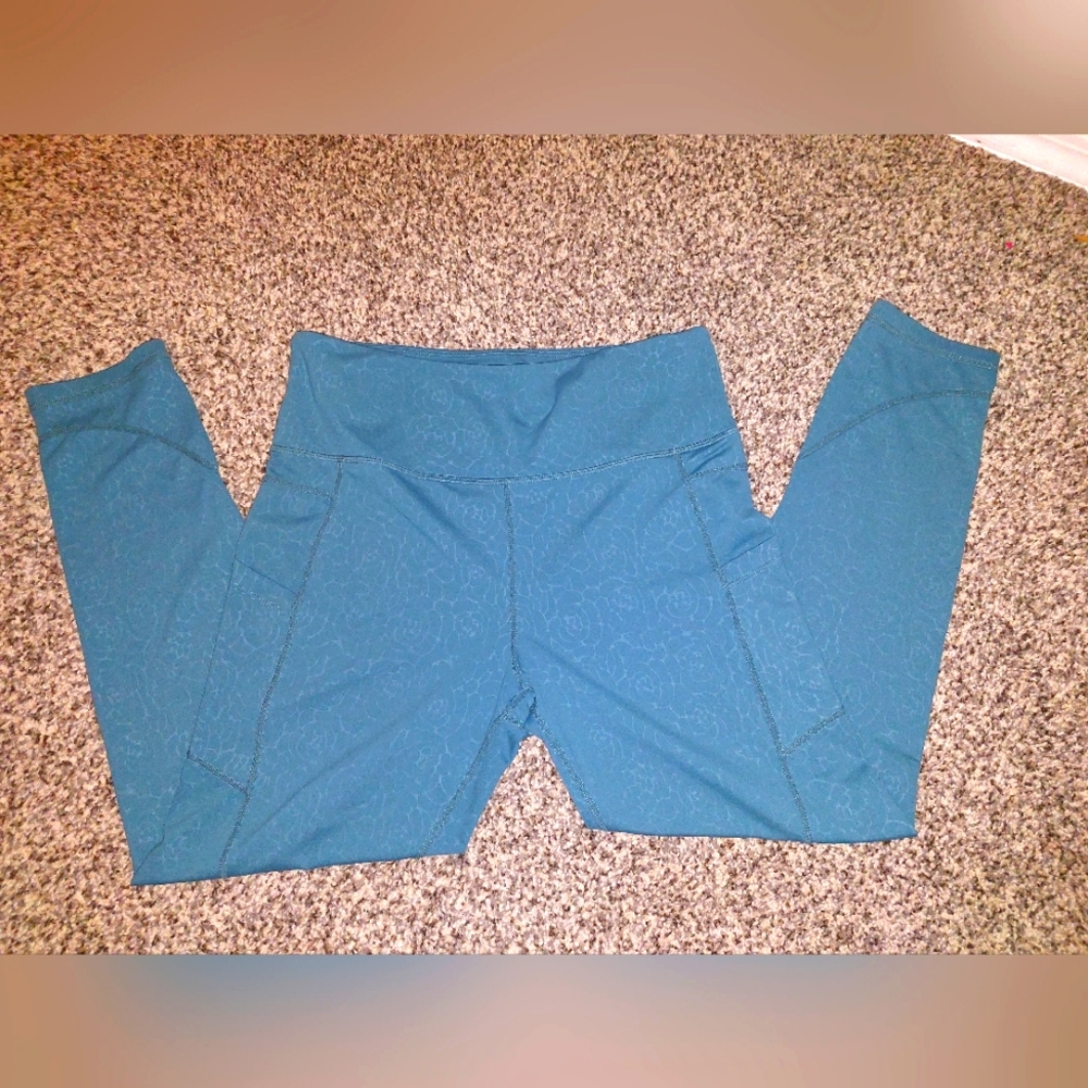 NWOT Women's Zyia Teal Metallic Pants
